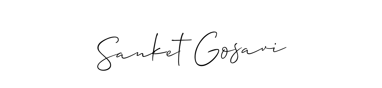 Make a beautiful signature design for name Sanket Gosavi. With this signature (Allison_Script) style, you can create a handwritten signature for free. Sanket Gosavi signature style 2 images and pictures png