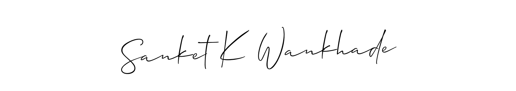 Design your own signature with our free online signature maker. With this signature software, you can create a handwritten (Allison_Script) signature for name Sanket K Wankhade. Sanket K Wankhade signature style 2 images and pictures png