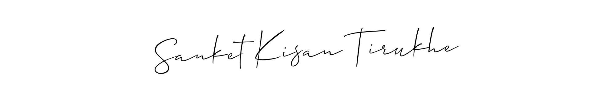It looks lik you need a new signature style for name Sanket Kisan Tirukhe. Design unique handwritten (Allison_Script) signature with our free signature maker in just a few clicks. Sanket Kisan Tirukhe signature style 2 images and pictures png