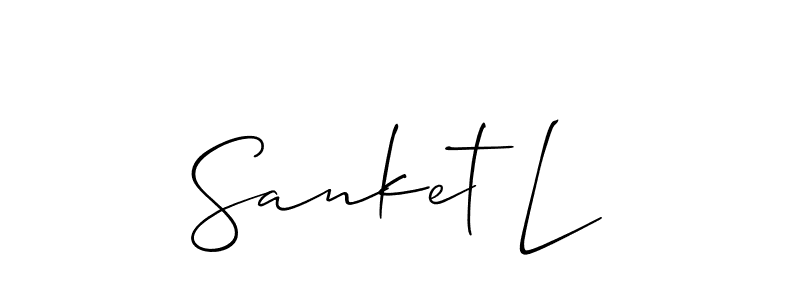 Similarly Allison_Script is the best handwritten signature design. Signature creator online .You can use it as an online autograph creator for name Sanket L. Sanket L signature style 2 images and pictures png