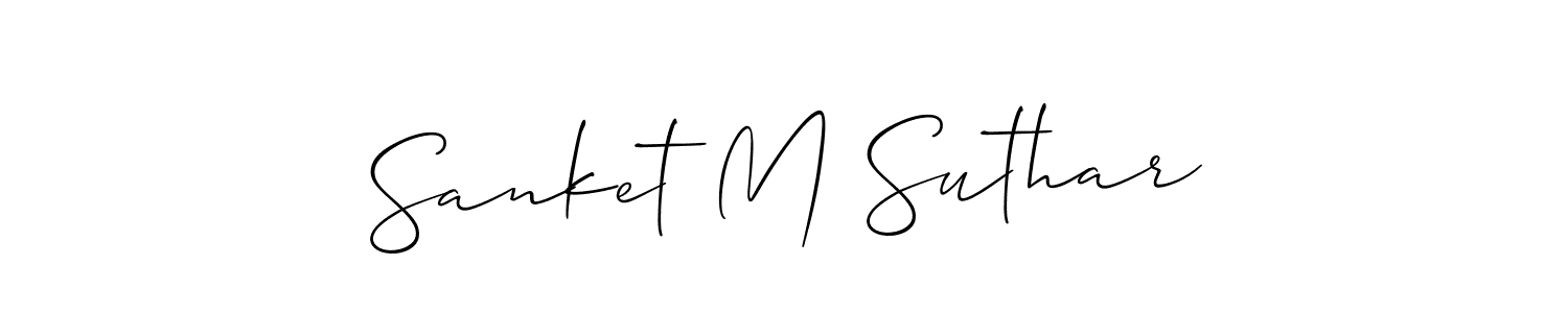 How to make Sanket M Suthar name signature. Use Allison_Script style for creating short signs online. This is the latest handwritten sign. Sanket M Suthar signature style 2 images and pictures png