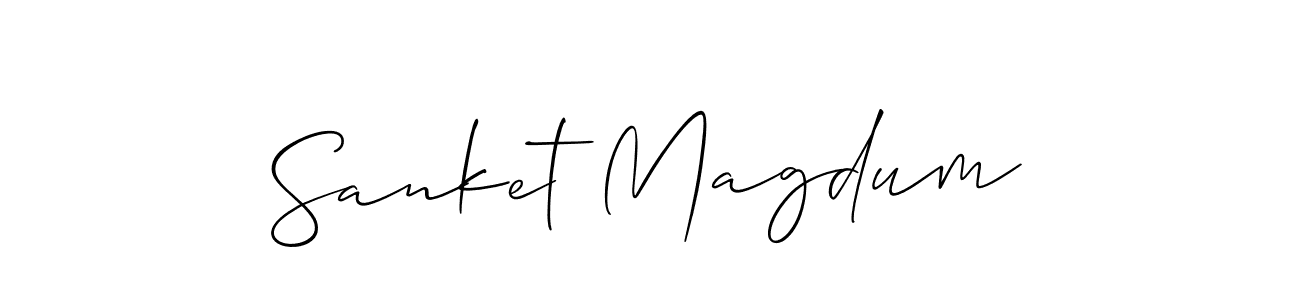 The best way (Allison_Script) to make a short signature is to pick only two or three words in your name. The name Sanket Magdum include a total of six letters. For converting this name. Sanket Magdum signature style 2 images and pictures png