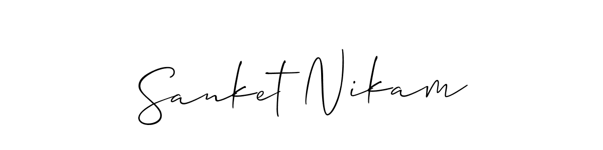 The best way (Allison_Script) to make a short signature is to pick only two or three words in your name. The name Sanket Nikam include a total of six letters. For converting this name. Sanket Nikam signature style 2 images and pictures png