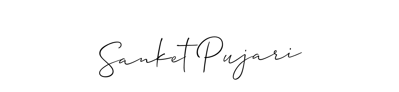 Similarly Allison_Script is the best handwritten signature design. Signature creator online .You can use it as an online autograph creator for name Sanket Pujari. Sanket Pujari signature style 2 images and pictures png
