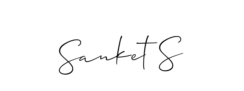 if you are searching for the best signature style for your name Sanket S. so please give up your signature search. here we have designed multiple signature styles  using Allison_Script. Sanket S signature style 2 images and pictures png