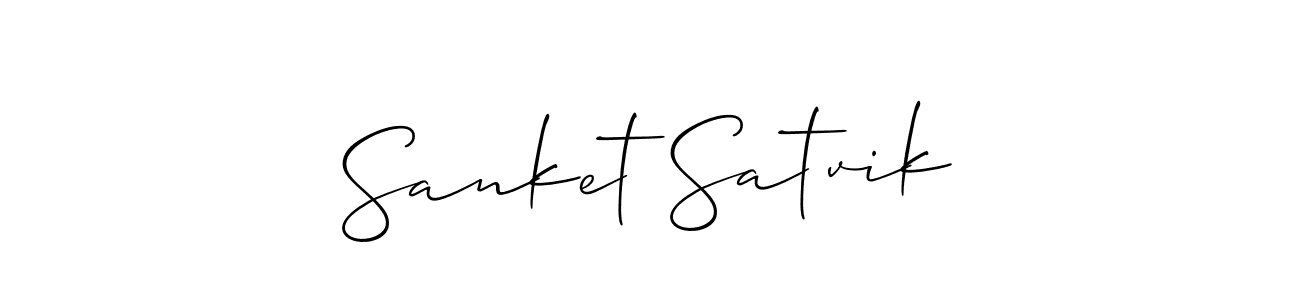 Create a beautiful signature design for name Sanket Satvik. With this signature (Allison_Script) fonts, you can make a handwritten signature for free. Sanket Satvik signature style 2 images and pictures png