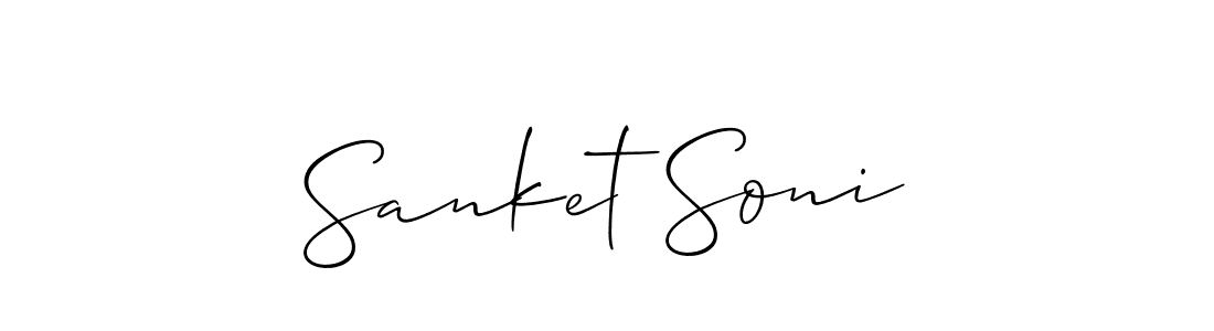 How to Draw Sanket Soni signature style? Allison_Script is a latest design signature styles for name Sanket Soni. Sanket Soni signature style 2 images and pictures png