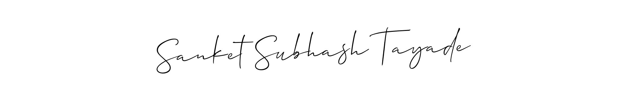 How to Draw Sanket Subhash Tayade signature style? Allison_Script is a latest design signature styles for name Sanket Subhash Tayade. Sanket Subhash Tayade signature style 2 images and pictures png