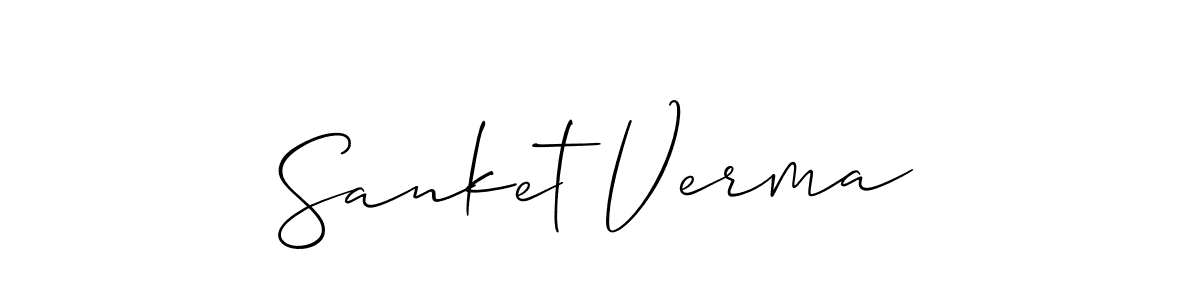 The best way (Allison_Script) to make a short signature is to pick only two or three words in your name. The name Sanket Verma include a total of six letters. For converting this name. Sanket Verma signature style 2 images and pictures png