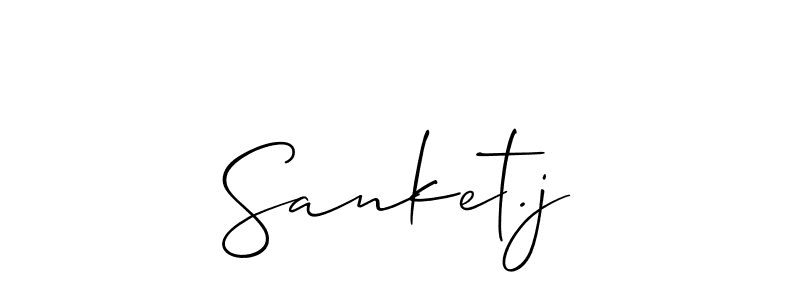 Also we have Sanket.j name is the best signature style. Create professional handwritten signature collection using Allison_Script autograph style. Sanket.j signature style 2 images and pictures png