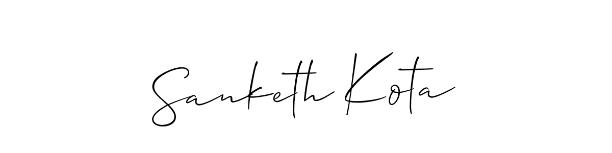 Allison_Script is a professional signature style that is perfect for those who want to add a touch of class to their signature. It is also a great choice for those who want to make their signature more unique. Get Sanketh Kota name to fancy signature for free. Sanketh Kota signature style 2 images and pictures png