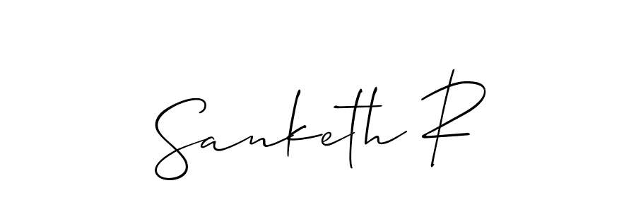 You should practise on your own different ways (Allison_Script) to write your name (Sanketh R) in signature. don't let someone else do it for you. Sanketh R signature style 2 images and pictures png