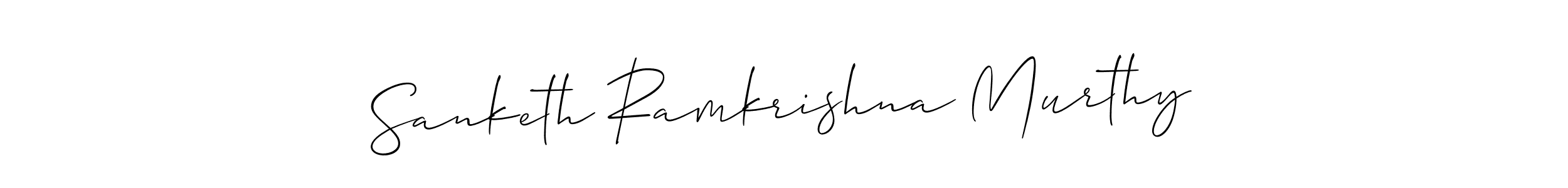 How to make Sanketh Ramkrishna Murthy name signature. Use Allison_Script style for creating short signs online. This is the latest handwritten sign. Sanketh Ramkrishna Murthy signature style 2 images and pictures png