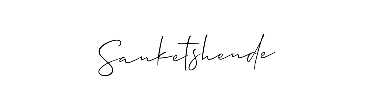 How to Draw Sanketshende signature style? Allison_Script is a latest design signature styles for name Sanketshende. Sanketshende signature style 2 images and pictures png