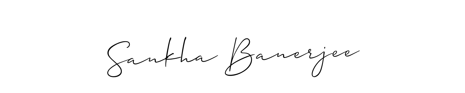 Create a beautiful signature design for name Sankha Banerjee. With this signature (Allison_Script) fonts, you can make a handwritten signature for free. Sankha Banerjee signature style 2 images and pictures png