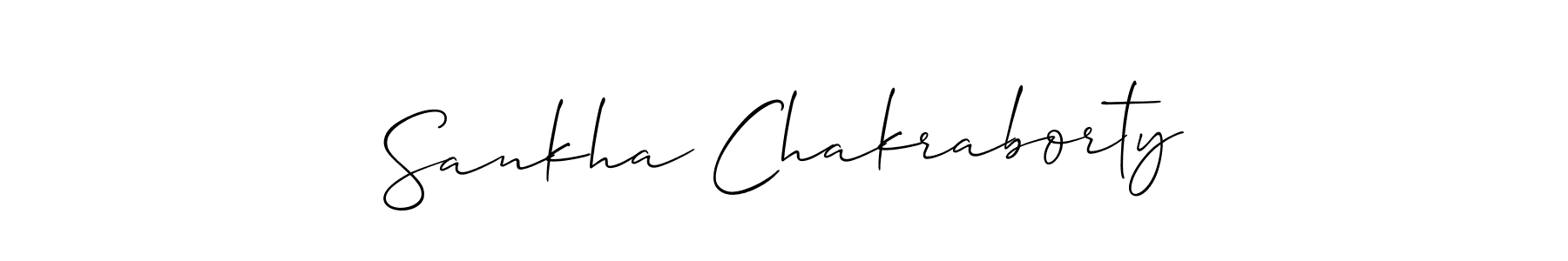 Create a beautiful signature design for name Sankha Chakraborty. With this signature (Allison_Script) fonts, you can make a handwritten signature for free. Sankha Chakraborty signature style 2 images and pictures png
