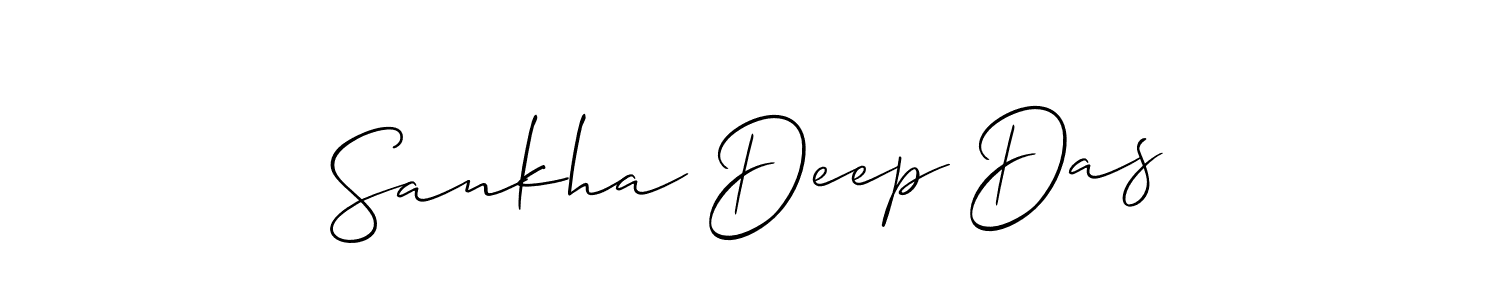 Also You can easily find your signature by using the search form. We will create Sankha Deep Das name handwritten signature images for you free of cost using Allison_Script sign style. Sankha Deep Das signature style 2 images and pictures png