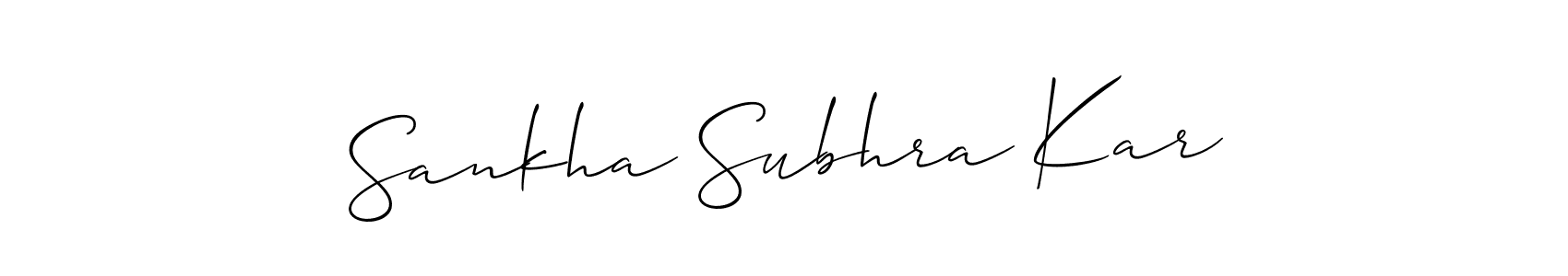 It looks lik you need a new signature style for name Sankha Subhra Kar. Design unique handwritten (Allison_Script) signature with our free signature maker in just a few clicks. Sankha Subhra Kar signature style 2 images and pictures png