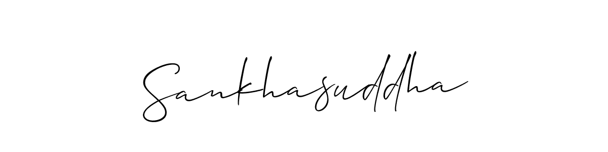 Create a beautiful signature design for name Sankhasuddha. With this signature (Allison_Script) fonts, you can make a handwritten signature for free. Sankhasuddha signature style 2 images and pictures png