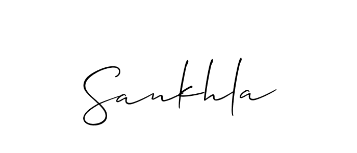 Design your own signature with our free online signature maker. With this signature software, you can create a handwritten (Allison_Script) signature for name Sankhla. Sankhla signature style 2 images and pictures png