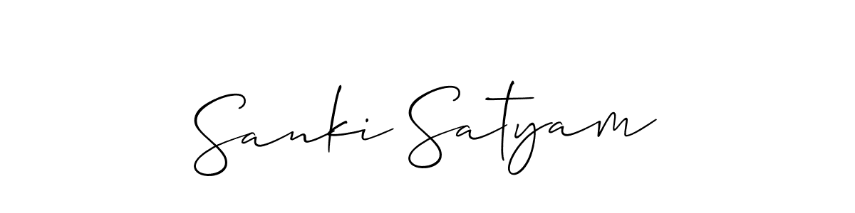 The best way (Allison_Script) to make a short signature is to pick only two or three words in your name. The name Sanki Satyam include a total of six letters. For converting this name. Sanki Satyam signature style 2 images and pictures png