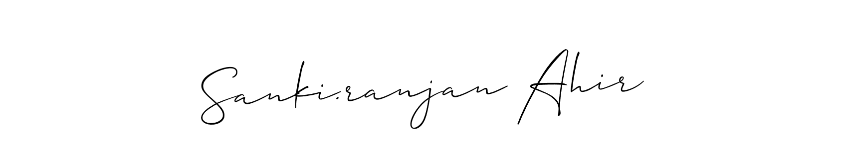 Also You can easily find your signature by using the search form. We will create Sanki.ranjan Ahir name handwritten signature images for you free of cost using Allison_Script sign style. Sanki.ranjan Ahir signature style 2 images and pictures png