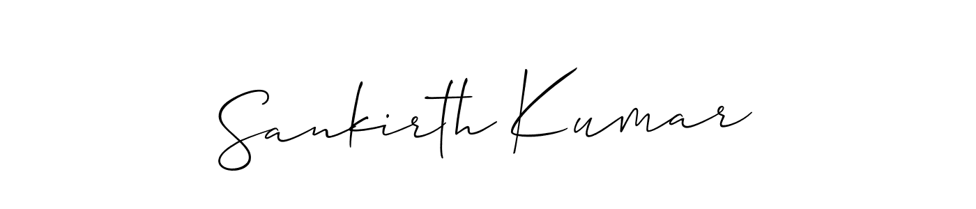 How to make Sankirth Kumar signature? Allison_Script is a professional autograph style. Create handwritten signature for Sankirth Kumar name. Sankirth Kumar signature style 2 images and pictures png