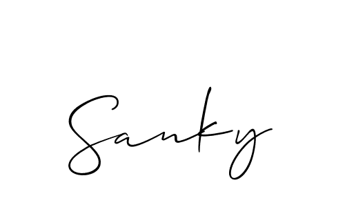 Also You can easily find your signature by using the search form. We will create Sanky name handwritten signature images for you free of cost using Allison_Script sign style. Sanky signature style 2 images and pictures png