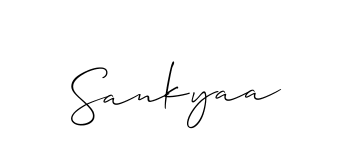 How to make Sankyaa signature? Allison_Script is a professional autograph style. Create handwritten signature for Sankyaa name. Sankyaa signature style 2 images and pictures png