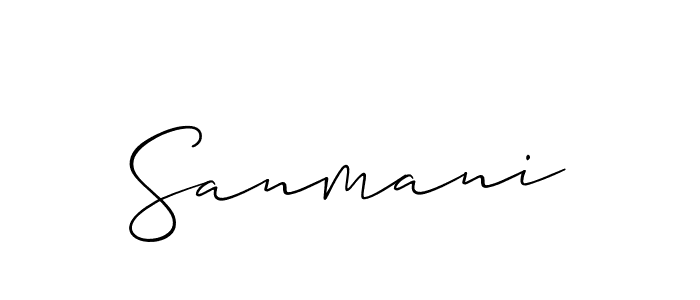 Design your own signature with our free online signature maker. With this signature software, you can create a handwritten (Allison_Script) signature for name Sanmani. Sanmani signature style 2 images and pictures png