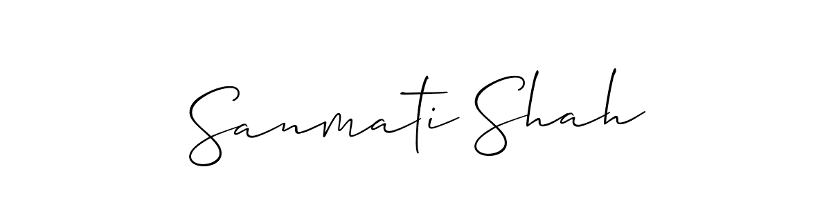 You should practise on your own different ways (Allison_Script) to write your name (Sanmati Shah) in signature. don't let someone else do it for you. Sanmati Shah signature style 2 images and pictures png
