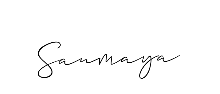 Create a beautiful signature design for name Sanmaya. With this signature (Allison_Script) fonts, you can make a handwritten signature for free. Sanmaya signature style 2 images and pictures png