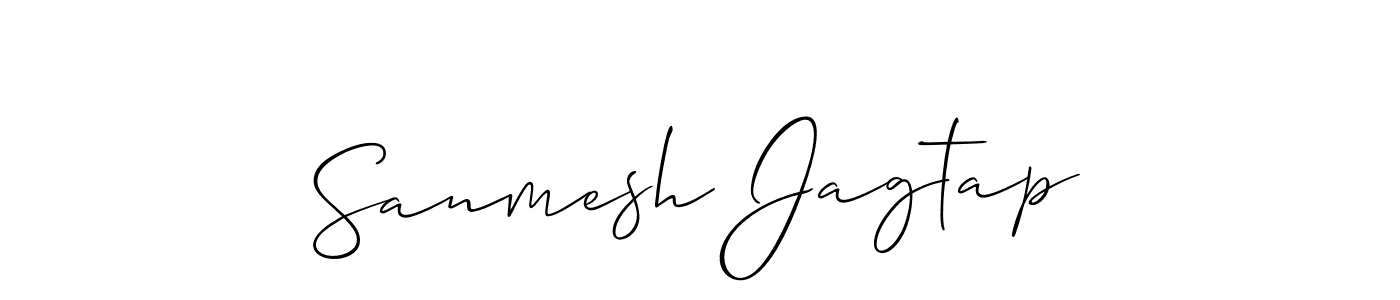 Use a signature maker to create a handwritten signature online. With this signature software, you can design (Allison_Script) your own signature for name Sanmesh Jagtap. Sanmesh Jagtap signature style 2 images and pictures png