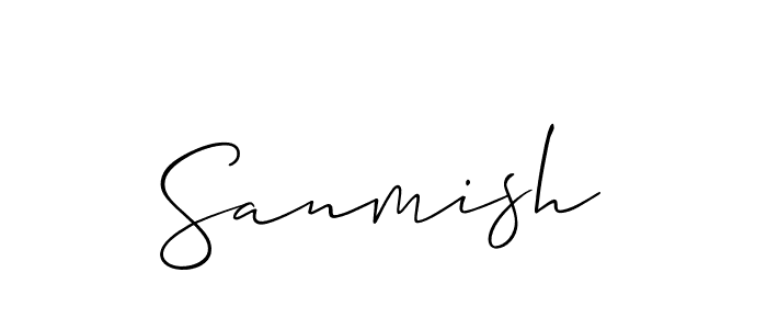 Allison_Script is a professional signature style that is perfect for those who want to add a touch of class to their signature. It is also a great choice for those who want to make their signature more unique. Get Sanmish name to fancy signature for free. Sanmish signature style 2 images and pictures png