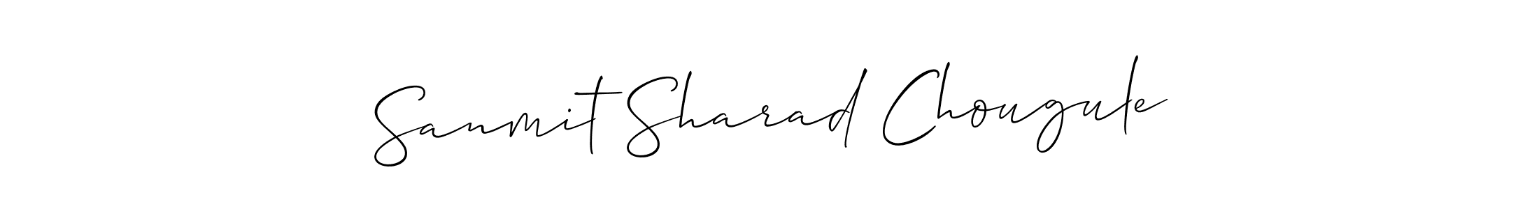 if you are searching for the best signature style for your name Sanmit Sharad Chougule. so please give up your signature search. here we have designed multiple signature styles  using Allison_Script. Sanmit Sharad Chougule signature style 2 images and pictures png