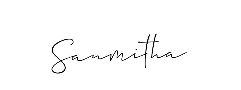 You should practise on your own different ways (Allison_Script) to write your name (Sanmitha) in signature. don't let someone else do it for you. Sanmitha signature style 2 images and pictures png