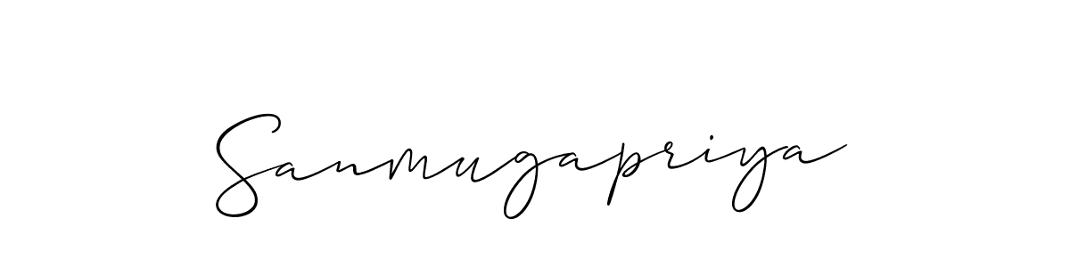 The best way (Allison_Script) to make a short signature is to pick only two or three words in your name. The name Sanmugapriya include a total of six letters. For converting this name. Sanmugapriya signature style 2 images and pictures png