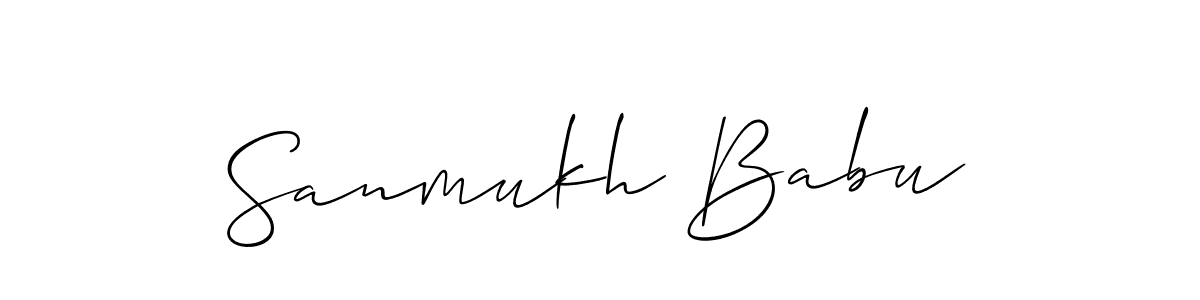 Create a beautiful signature design for name Sanmukh Babu. With this signature (Allison_Script) fonts, you can make a handwritten signature for free. Sanmukh Babu signature style 2 images and pictures png