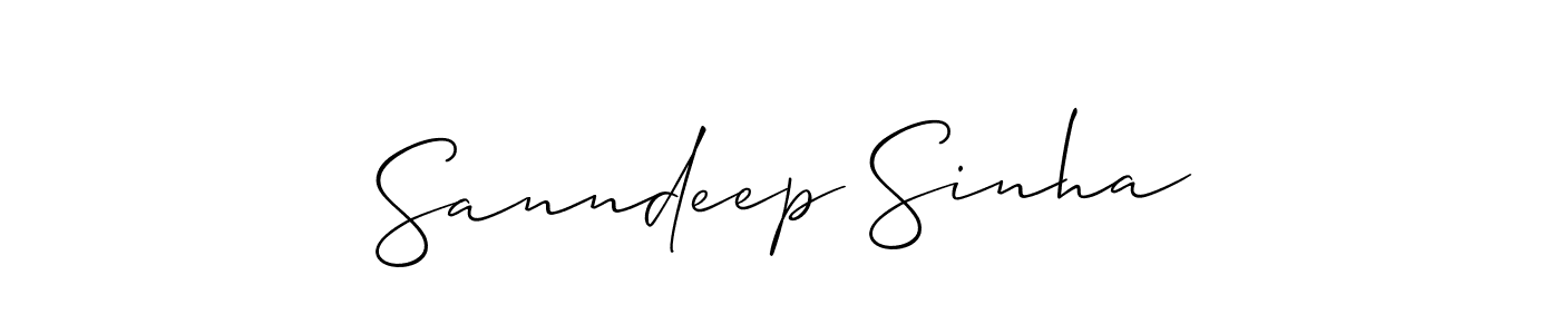 This is the best signature style for the Sanndeep Sinha name. Also you like these signature font (Allison_Script). Mix name signature. Sanndeep Sinha signature style 2 images and pictures png