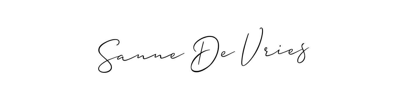 Also You can easily find your signature by using the search form. We will create Sanne De Vries name handwritten signature images for you free of cost using Allison_Script sign style. Sanne De Vries signature style 2 images and pictures png