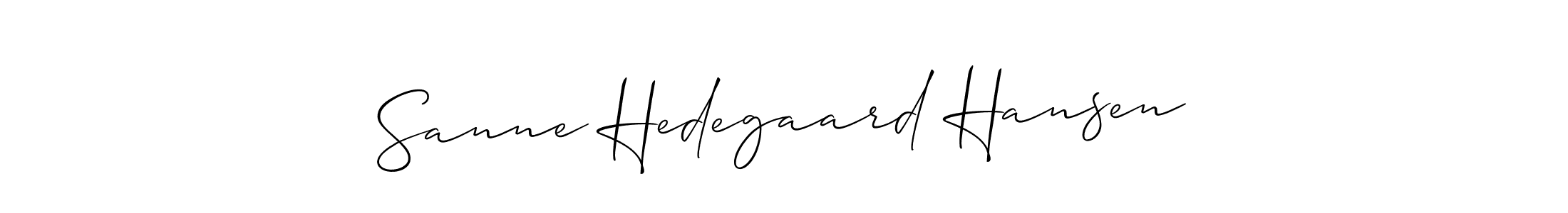 Also You can easily find your signature by using the search form. We will create Sanne Hedegaard Hansen name handwritten signature images for you free of cost using Allison_Script sign style. Sanne Hedegaard Hansen signature style 2 images and pictures png