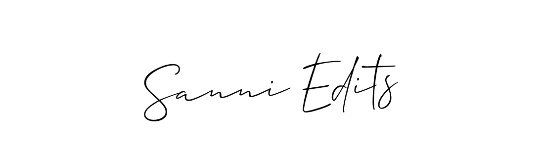 Also we have Sanni Edits name is the best signature style. Create professional handwritten signature collection using Allison_Script autograph style. Sanni Edits signature style 2 images and pictures png