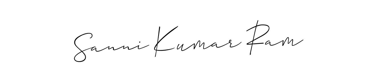 You should practise on your own different ways (Allison_Script) to write your name (Sanni Kumar Ram) in signature. don't let someone else do it for you. Sanni Kumar Ram signature style 2 images and pictures png