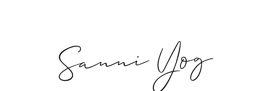 if you are searching for the best signature style for your name Sanni Yog. so please give up your signature search. here we have designed multiple signature styles  using Allison_Script. Sanni Yog signature style 2 images and pictures png