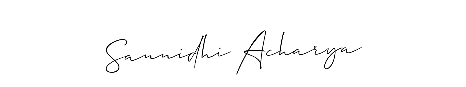 How to make Sannidhi Acharya signature? Allison_Script is a professional autograph style. Create handwritten signature for Sannidhi Acharya name. Sannidhi Acharya signature style 2 images and pictures png