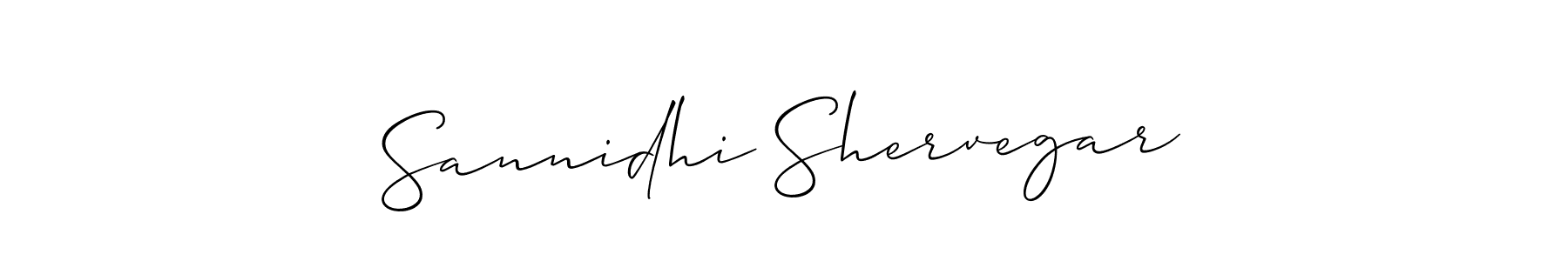 Also You can easily find your signature by using the search form. We will create Sannidhi Shervegar name handwritten signature images for you free of cost using Allison_Script sign style. Sannidhi Shervegar signature style 2 images and pictures png