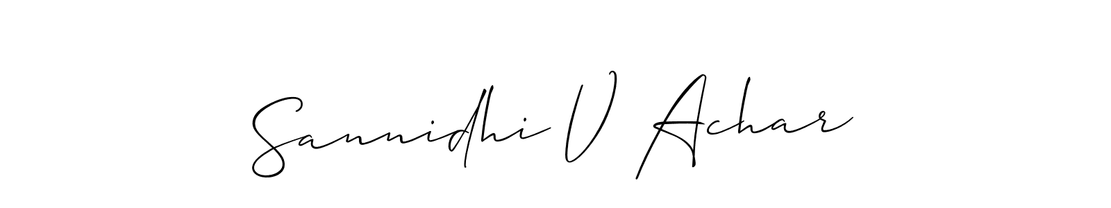 You can use this online signature creator to create a handwritten signature for the name Sannidhi V Achar. This is the best online autograph maker. Sannidhi V Achar signature style 2 images and pictures png