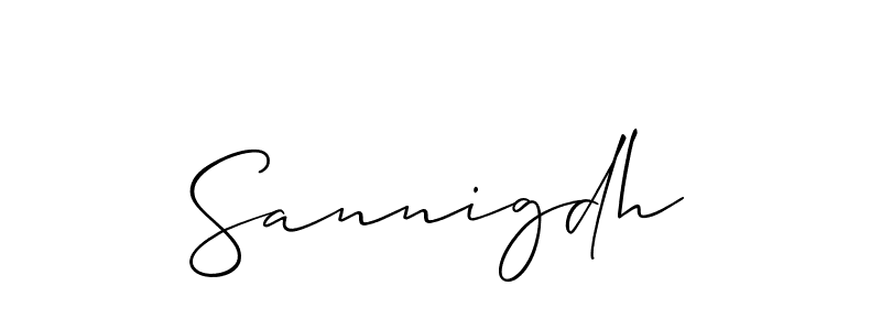 How to make Sannigdh signature? Allison_Script is a professional autograph style. Create handwritten signature for Sannigdh name. Sannigdh signature style 2 images and pictures png