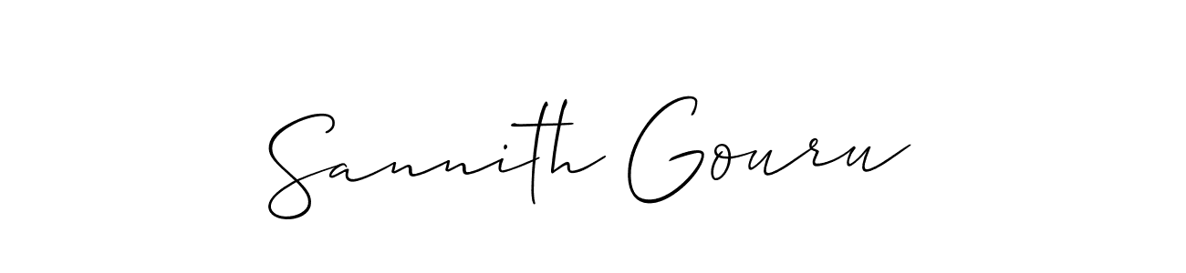 How to Draw Sannith Gouru signature style? Allison_Script is a latest design signature styles for name Sannith Gouru. Sannith Gouru signature style 2 images and pictures png