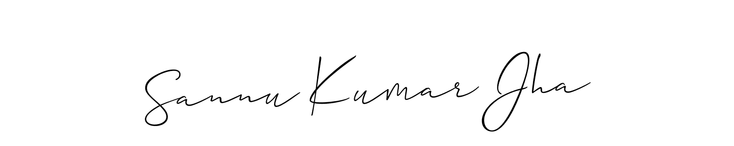 Sannu Kumar Jha stylish signature style. Best Handwritten Sign (Allison_Script) for my name. Handwritten Signature Collection Ideas for my name Sannu Kumar Jha. Sannu Kumar Jha signature style 2 images and pictures png
